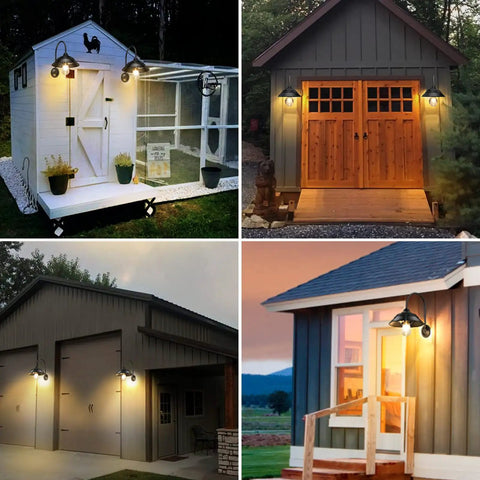 Solar Barn Light Outdoor Wall Sconce With Motion Sensor And 3 Lighting Modes Waterproof Farmhouse Style For Chicken Coops Garages And Sheds No Fuss Easy Solar Power Ready on various outdoor buildings