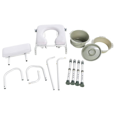 Deluxe Padded Shower Chair With Arms And Commode Opening Waterproof Seat And Backrest 300 Lb Weight Capacity Knock Down Design parts