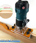 Top Tier Aluminum Wood Trimmer Router Base With Adjustable Slotting Bracket drops right in for butter smooth routing on lumber.