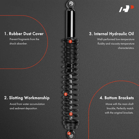 Rear Towing Shocks Absorbers With Coil Spring Load Adjustable System for trucks featuring rubber dust cover and bottom brackets