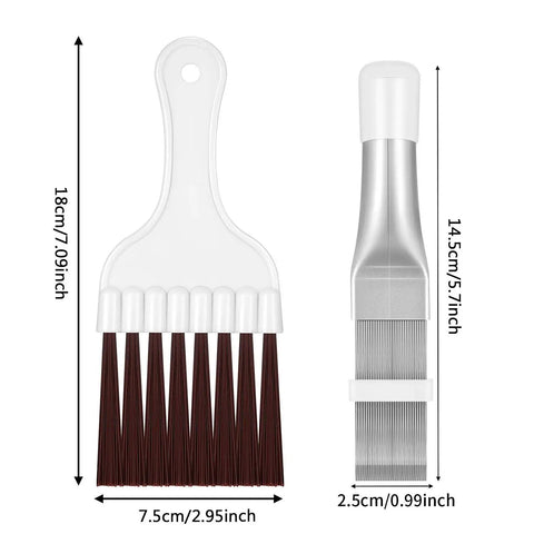 Fin Comb For Air Conditioner Condenser And Evaporator Fins, Coil Cleaning Brush And Refrigerator Coil Cleaner, Radiator Repair Tool Two Piece Set