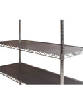Heavy Duty Quilted Plastic Wire Shelf Liner 18 x 48 Inches Non Slip Protective Mat on a metal storage shelf.