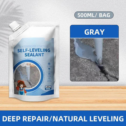 Heavy Duty Concrete Crack Filler To Fix Cracked Pavement And Asphalt Fast While Delivering A Waterproof Shield Against Seasonal Swelling Using Elastic Polymers For Badass Repair Results That Handle Extreme Temps Like A Boss And Stop Leaks Dead In Their, 500ml gray sealant pouch with self-leveling feature.