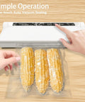 One Touch Fully Automatic Vacuum Sealer For Food Dual Use Dry And Wet With Super Strong Suction And Easy One Button Use Includes 40 Bags sealing corn