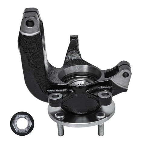 Front 2-Piece Steering Knuckles With Wheel Bearing Hubs Assembly For 2006-2011 Ford Focus Replacement Kit Includes Two Front Steering Knuckles And Hub Assemblies