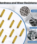 20Pcs MGMN200 G 2mm Grooving Cutoff Carbide Inserts with CVD Yellow Coating for CNC Turning and Milling, shown for toughness and wear resistance