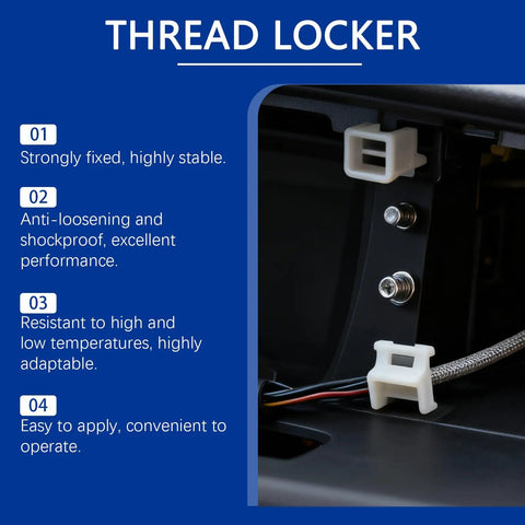 Blue Thread Locker For Nuts And Bolts, Medium To High Strength, Keeps Fasteners Tight, Prevents Loosening From Vibration And Shock