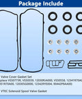 Valve Cover Gasket Set Kit And 15845 R70 A01 Solenoid Gasket For Honda Accord Odyssey Pilot Ridgeline And Acura MDX RDX RL TL TSX ZDX 2008 2009 2010 2011 2012 2013 2014 2015 2016 2017 Replacement Durable Leak Free Seal package contents