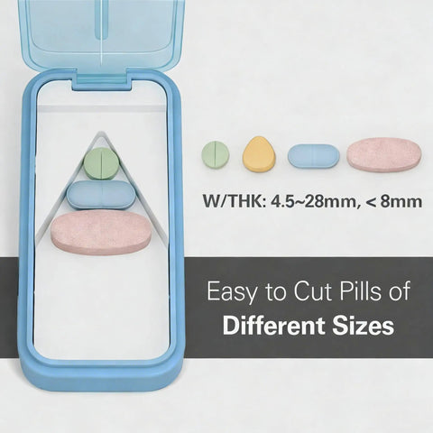 Pill Cutter With Removable Silicone Liner For Tiny And Large Pills No Fuss Sleek Pill Splitter for precise cuts and various pill sizes
