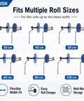 Straight Up Wall Mount Bubble Wrap Dispenser And Rock Solid Foam Roll Holder For Pro Level Packing Stations That Free Up Bench Space And Keep Your Shipping Supplies Neat And Ready To Ship Anytime multiple roll sizes visualization
