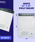 10x13 Heavy Duty Poly Mailers 30 Pack White 3 Mil Waterproof Tear Resistant Self Sealing Shipping Bags For Small Business And Clothing Great For Ecommerce Shipping Clothes And Accessories
