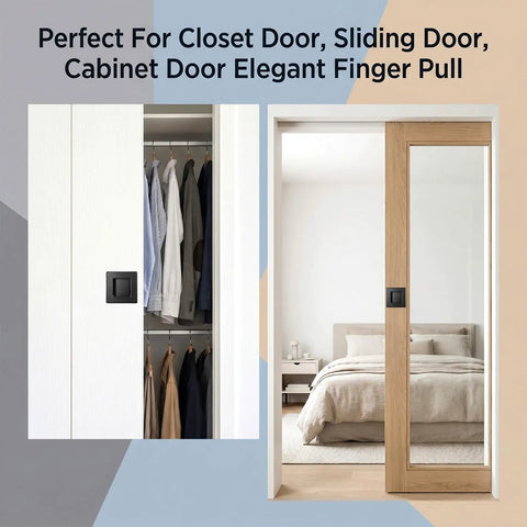 2 Pack Two And Three Quarters Inch Square Recessed Sliding Closet Door Finger Pull Handles Stainless Steel Durable Pocket Door Hardware