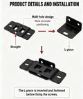 Heavy Duty L Shape Furniture Brackets Set for Cabinets Shelves Bookcases and Wardrobes quick fitting corner braces detail