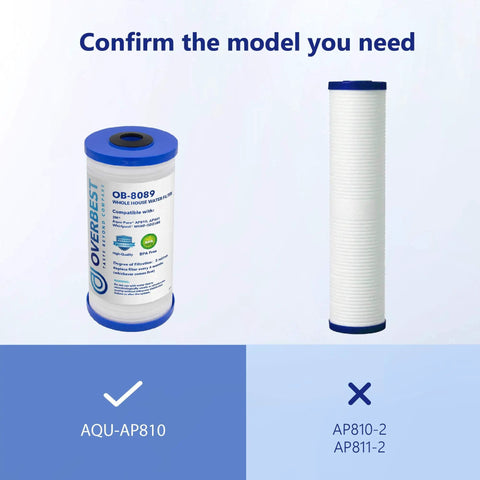 10 Inch 4.5 Inch Whole House Water Filter Replacement No Fuss Easy Install For 3M Aqua-Pure AP810 AP811 AP801 AP801-C AP801T P801B