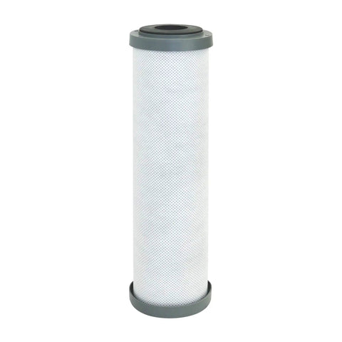 White cartridge filter for Countertop Drinking Water Filter System For City Water CT1000, cylindrical shape with gray ends.