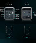 2048Wh Portable Power Station Powerhouse With Safe LiFePO4 Battery 3300W Peak Boost 2200W AC Output Ultra Lightweight 41lb Compact Solar Generator inputs outputs cables