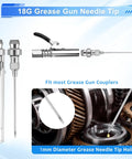 18G grease gun needle tip for 8 Piece Grease Gun Fittings Kit With 90 Degree Coupler And Sleeves, grease needle dispensing