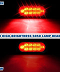 16 Pack 6 Inch Oval LED Trailer Lights Kit With 10 LED Stop Brake Turn Tail Lamps IP67 Waterproof Markers shining bright red light