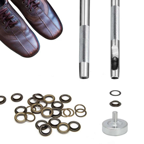 One Quarter Inch Grommet Kit 200 Piece Set With Durable Metal Eyelets And Tools In Gold Silver Black Bronze For Leather