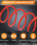 Dmotech 6pc Kit Red Silicone Vacuum Hose Tubing 3mm Wall Fits Engine Intake And Fluid Lines High Performance 130 PSI Heat Resistant Perfect Ride Swap Upgrade For Domestic Or Import Cars, red hose coils