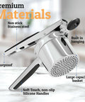 Large 15oz Potato Ricer And Stainless Steel Masher For Smooth Fluffy Mash Potatoes Quick Press No Fuss Mash Kitchen Gadget side view