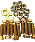 Three Eighths Inch Hex Bolts Grade Eight Set Of Ten With Hardened Flat Washers And Nylon Lock Nuts for heavy duty fastening