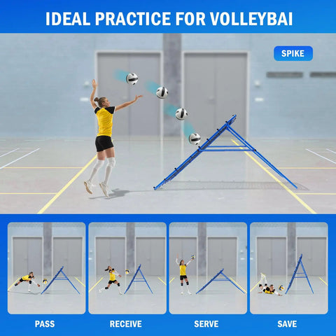 5x4Ft Rebounder Net For Volleyball Baseball Softball And Lacrosse With Quick Adjustments, athlete practicing with net indoors