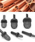 Heavy Duty 6-Piece Pipe Expander Set For Air Con Swaging showing six steel swage dies for expanding copper tubes.