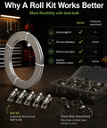 Heavy Duty Hose Clamp Roll Kit With Adjustable Metal Bands And Worm Gears For Custom Sizing, Secure Grip On Silicone Hoses And PVC Pipes, Ultimate Band Fittings Strap Solution For Auto Repair And Plumbing Jobs, roll kit with banding and clamps