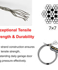 2 Pack 8.8 Ft Torsion Spring Garage Door Cable 1 Eighth Inch Diameter Heavy Duty 304 Stainless Steel Galvanized Beefy Strength