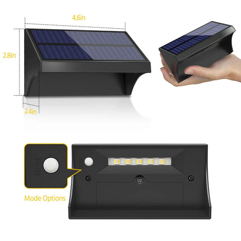 Six Pack Solar Fence Lights Waterproof LED Wall Mount For Deck Patio Railing Stairs With 1500mAh Battery detail view