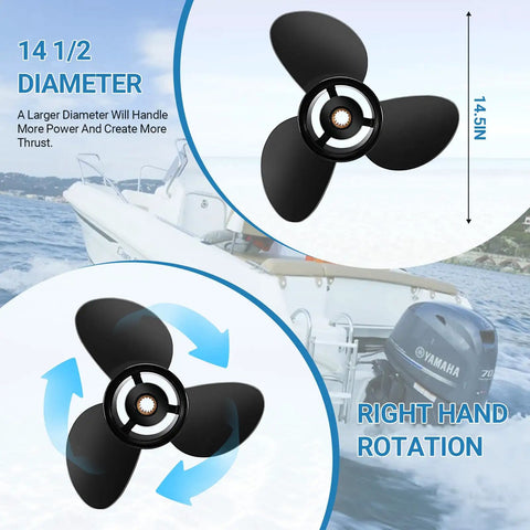 Beefed Up Aluminum Boat Propeller 14 1/2 X 19 Pitch 48-832830A45 For Outboard Engines 135 300HP And Alpha One Bravo One 15 Spline Right Hand Hub Kits Included Today