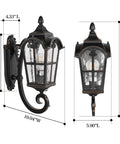 Outdoor Porch Light With Built In GFCI Outlet And Two Outlets Black Roman Aluminum Wall Sconce With Water Glass For Front Door
