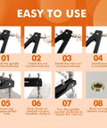 Pro Grade Rivet Nut Tool Kit With 5 Mandrels M3 M4 M5 M6 M8 And 470Pcs Threaded Rivet Nuts installation steps diagram