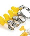 6Pcs Adjustable Hose Clamps Set Stainless Steel Worm Gear Clamps 10 38mm With Yellow Thumb Screw For Fuel Lines Automotive
