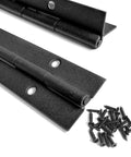Two Pack 12 Inch Piano Hinges In Stainless Steel Black Heavy Duty with 24 screws for doors, cabinets, and marine applications