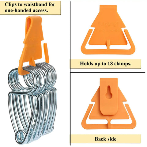 Miter Clamp Kit With 16 Clamps And Spring Pliers For Wood Trim Molding Picture Frames And Woodworking Projects, Easy Clamp Tip Opening, Pro Carpenter Favorite For Crown Molding Baseboards Doors And Window Casings