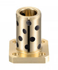 Pro Grade Sleeve Bearings With Square Flanged Heads Featuring Hassle Free Self Lubricating Graphite Bushings 12mm Bore And 18mm OD Plus 35mm Length, brass bearing with graphite lining.