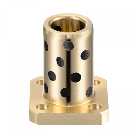 Pro Grade Sleeve Bearings With Square Flanged Heads Featuring Hassle Free Self Lubricating Graphite Bushings 12mm Bore And 18mm OD Plus 35mm Length, brass bearing with graphite lining.
