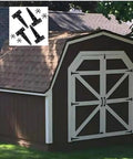 Four Piece T Strap Hinges Four Inch Heavy Duty Gate Hinges For Barn Doors Wooden Panels Farm Fences And Workshop Sheds on a shed door.
