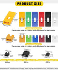 300Pcs Jumper Cap Kit 2.54mm 2.0mm 1.27mm Mixed Colors showing different sizes and colors of open and closed caps