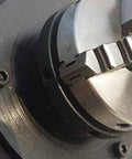 Close-up of the 65 mm chuck on the Smooth Sailing Rotary Welding Positioner 10kg for precise grip and rotation.