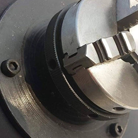 Close-up of the 65 mm chuck on the Smooth Sailing Rotary Welding Positioner 10kg for precise grip and rotation.