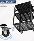 Planer Stand With Roller, 27.6 In By 24 In Tabletop, Height Adjustable From 31 To 44.7 In, 550 Lb Capacity, Four Swivel Casters And Storage Shelves