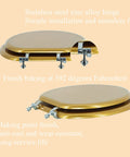 Round Wood Toilet Seat With Zinc Alloy Hinges No Fuss Prevent Shifting Easy Install Standard Round Size Easy To Clean Sparkling Classical Gold Finish Fits Most Round Toilets