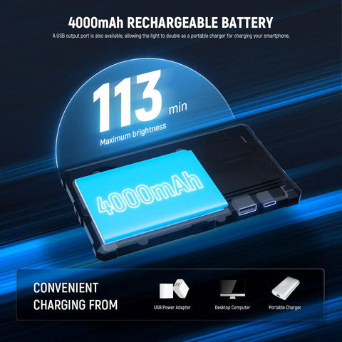 4000mAh rechargeable battery for Portable Full Color RGB Video Light 8W With Adjustable 2700K to 7500K Temperature SL90C