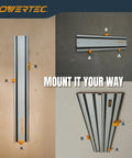 Track Saw Guide Rail Mounts 2 Pack Universal ABS Wall And Ceiling Storage Rack displaying various mounting options.