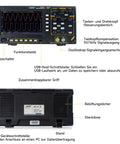 Dual Channel Digital Oscilloscope With 7 Inch TFT Screen 100MHz Bandwidth And 1GSps Sampling Rate Portable Pro Kit for Real Time Signal Debugging SDS210 showing front and back view with labeled controls and ports.