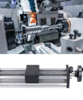 Rock Solid 200mm Stroke Manual Ball Screw Linear Actuator with rail guide, handwheel, and fittings for precision motion