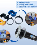 HKTE carrier and pinion bearing puller kit with clamshell puller and blue/black/orange spacers